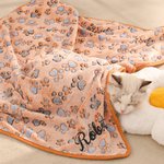 Personalisierte Pfote drucken weiche Fleece Haustier Decke mit gestickten Namen Home Decor Geburtstagsgeschenk für Tierbesitzer