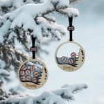 Personalised 1-8 Mini Wood Slices Shaker Ornament with Names and Year Christmas Tree Decor Holiday Party Favors for Family Friends