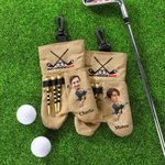Gepersonaliseerde Golf Club Cartoon Karakter gezicht foto Golfbal tas met naam Golf accessoires verjaardagscadeau voor golfliefhebbers