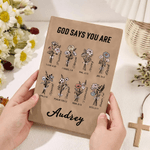 Personalized Bible Verse Birth Flower  PU Leather A5 Journal Notebook with Name and 200 Line Pages Birthday Baptism Gift for Christians Friends