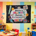 Personalised Multicolour Daisy Pencil Teacher Theme Tapestry with Text Classroom Decor Back to School Gift for Teachers