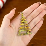 Boucles d'oreilles pailletées en acrylique avec arbre de Noël personnalisé Cadeau de Noël pour les amis Femmes