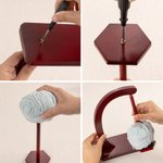 Personalized  Magnetic Wooden Yarn Ball Holder with Text Home Decor Birthday Christmas Mother's Day Gift for Mother Grandmother Craft Lovers