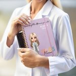 Personalised Cartoon Doctor Nurse Character 2026 Planner A5 Spiral Notebook Pen with Name Nurse Week Appreciation Gift for Medical Staff