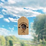 Personalised Photo Paw Print Wood Wind Chime with Text Name and Date Memorial Sympathy Pet Loss Gift for Pet Owner