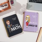 Personalized Cartoon 2026 Planner Spiral A5 Name Notebook with Weekly and Monthly Planning Pages Back to School Teacher's Day Gift for Teacher