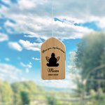 Personalized Angel Baby Character Silhouette Memorial Chime with Name Text and Date Garden Outdoor Decoration Birthday Anniversary Gift for Family