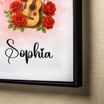 Personalised Guitar Birth Flower Butterfly Music Symbol Canvas Poster Framed Frameless Painting Christmas Birthday Gift for Music Lovers Guitarists