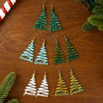 Boucles d'oreilles pailletées en acrylique avec arbre de Noël personnalisé Cadeau de Noël pour les amis Femmes