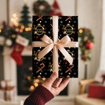 Personalisierte Weihnachtsmannmütze Zuckerstange erste Geschenkpapier mit Namen Weihnachtsgeschenk Dekor für Familie Freunde