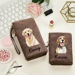 Portafoglio da polso personalizzato in pelle PU con nome e scomparti per carte regalo per compleanni e anniversari per amanti degli animali domestici