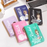Personalisierte Cartoon Yoga Girl A5 Spiral Journal Notebook 2026 wöchentliche monatliche Planer mit Namen Neujahr Geburtstag Geschenk für Frauen