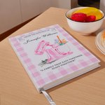 Personalized Watercolor Mixer Checkered Baking Recipe Notebook with Text and Name Kitchen Bakery Gift for Moms Grandmas Bakers