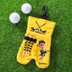 Gepersonaliseerde Golf Club Cartoon Karakter gezicht foto Golfbal tas met naam Golf accessoires verjaardagscadeau voor golfliefhebbers