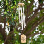 Personalised Photo Wings Pet Memorial Wind Chimes with Text and Date Garden Decor Anniversary Gift for Loss of Pet
