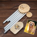 Personalised Photo Wings Pet Memorial Wind Chimes with Text and Date Garden Decor Anniversary Gift for Loss of Pet