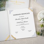 Personalized Marriage Certificate Holder with Initials and Date Anniversary Wedding Gift for Newlyweds