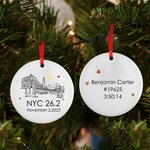Personalisierte doppelseitige NYC 2025 Marathon 26,2 Keramik Ornament mit Text Wettbewerb Souvenir Affirmation Geschenk für Marathon-Läufer