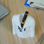 Personalized Doctor Lab Coat Design 3D-Printed Pen Holder with Text Desk Office Decor Birthday Gratitute Gift for Doctors