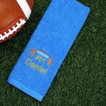 Personalized Football Design Super Absorbent 100% Cotton Soft Lightweight Sports Towel with Embroidered Name Birthday Gift for Football Sports Lovers