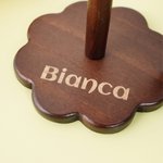 Personalized Retro Style Name Wooden Yarn Spinner with Wristband and Strap Home Decor Birthday Gift for Mother Grandmother Craft Lovers