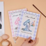Personalized Watercolor Mixer Checkered Baking Recipe Notebook with Text and Name Kitchen Bakery Gift for Moms Grandmas Bakers
