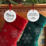 Personalisierte doppelseitige NYC 2025 Marathon 26,2 Keramik Ornament mit Text Wettbewerb Souvenir Affirmation Geschenk für Marathon-Läufer