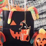 Personalized Pumpkin Ghost Bat Acrylic Halloween Basket Name Tag with Initial Spooky Halloween Gift for Boys Girls