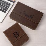 Personalised Retro Initial Name PU Leather Pen Case with 6/12 Slots Birthday Christmas Gift for Men Officers