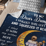 Personalised Starry Sky Moon Cartoon Character Soft Throw Blanket with Name and Text Home Decor Daily Use Birthday Gift for Kids Moms