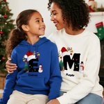 Personalised Christmas Trees Snowmen Multicolour Sweatshirt Hoodie with Initial and Name Christmas Gift for Family Friends