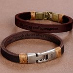 Henkilökohtainen Vintage Cross Nahkaranneke kaiverrettu teksti uskonnollinen korut syntymäpäivä vuosipäivä lahja miehille