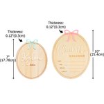 Gepersonaliseerde Coquette Strik Houten Ovale Babyaankondiging Teken met Naam en Geboorte Stats Baby Shower Gift voor Pasgeborenen Aanstaande Ouders