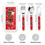 Fourchette Cuillère Couteau 3 pièces avec étui et nom Cadeau de Noël pour enfants