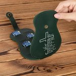 Personalized Vintage Guitar Design Bible Cross PU Leather Guitar Pick Holder with Name and 3 Guitar Picks Birthday Gift for Guitar Player Music Lovers