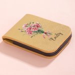 Personalised Birth Flower Multicolour Magnetic PU Leather Bookmark Clip with Name Daily Use Birthday Gift for Book Lovers