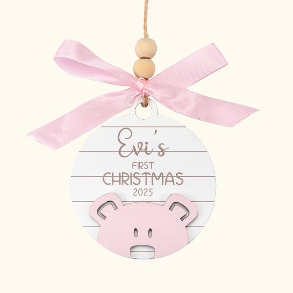 Gepersonaliseerde Houten Baby's Eerste Kerstbal met Gepersonaliseerde Naam Kerstcadeau voor een Nieuwe Baby