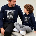 Personalisiertes Mutter und Sohn Foto Weiches Sweatshirt Hoodie mit Text Alltagskleidung Geburtstag Weihnachten Geschenk für Kinder Familie