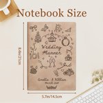 Personalised Whimsical Wedding Planner PU Leather Notebook with 120 Lined Pages and Name Bridal Shower Engagement Gift for Bride To Be