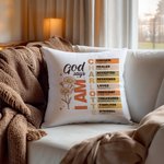 Personalised God Says Bible Verse Birth Flower Soft Throw Pillow Cover with Name Home Decor Birthday Christmas Gift for Women Christians