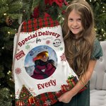 Personalisierte Weihnachtsbaum Schneeflocke karierte Weihnachten Geschenk Tasche mit Namen und Foto Weihnachtsgeschenk für Jungen Mädchen