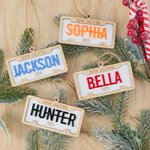 Personalised New Driver Number Plate Style Wooden Ornament with Name Year and Lanyard Home Decor Christmas Gift for Family Friends Teen