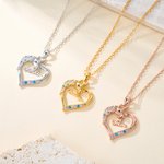 Gepersonaliseerde fantasie eenhoorn hart hanger ketting met naam sierlijke sieraden verjaardag kerstcadeau voor meisje kind dochter