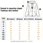 Sweat à Capuche Zippé Multicolore Personnalisée avec Nom et Initiale Brodés Cadeau d'Anniversaire pour Amis et Famille