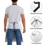 Personalisierte Grillfather Cartoon Charakter Name Schürze mit Fronttaschen Geburtstag Weihnachtsgeschenk für Papa Opa Ehemann BBQ Enthusiasten