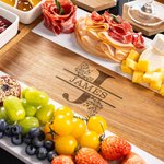 Personalised Engraved Text Floral Monogram Acacia Marble 11 Pcs Cutting Board Coaster Set wth Ceramic Bowl Wooden Spoon Housewarming Gift for Family