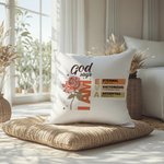 Personalised God Says Bible Verse Birth Flower Soft Throw Pillow Cover with Name Home Decor Birthday Christmas Gift for Women Christians