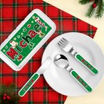 Fourchette Cuillère Couteau 3 pièces avec étui et nom Cadeau de Noël pour enfants