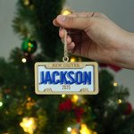Personalised New Driver Number Plate Style Wooden Ornament with Name Year and Lanyard Home Decor Christmas Gift for Family Friends Teen