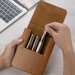 Personalised Retro Initial Name PU Leather Pen Case with 6/12 Slots Birthday Christmas Gift for Men Officers